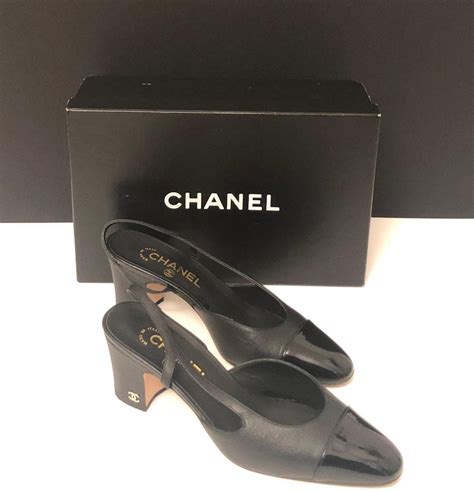 chanel black patent shoes|chanel slingbacks shoes.